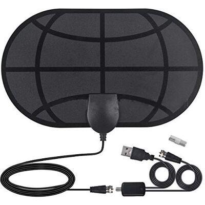 DollaTek Mini antena de TV digital amplificador de sinal de alcance de 50 milhas F-TV HDTV compatível antena interior 4K DVB-T2 ATSC DollaTek Mini antena de TV digital amplificador de sinal de alcance de 50 milhas F-TV HDTV compatível antena interior 4K DVB-T2 ATSC