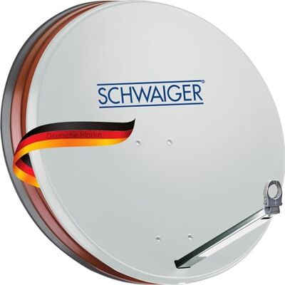 SCHWAIGER Antena digital Sat 714197 (75 x 85 cm) com braço LNB e Mash Projector, antracite, espelho de alumínio, para receber DVB-S/S2 em Full HD, 3D e 4 K (Ultra HD) SCHWAIGER Antena digital Sat 714197 (75 x 85 cm) com braço LNB e Mash Projector, antracite, espelho de alumínio, para receber DVB-S/S2 em Full HD, 3D e 4 K (Ultra HD)