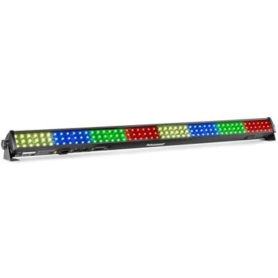 Beamz MKII Barra LED Wash 144 LEDs com controlo de pixel Pixel controlo por secções, cobertura uniforme de Wash, programação DMX, para cenários e espetáculos Beamz MKII Barra LED Wash 144 LEDs com controlo de pixel Pixel controlo por secções, cobertura uniforme de Wash, programação DMX, para cenários e espetáculos