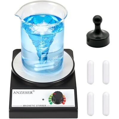 ANZESER Agitador magnético misturador magnético 3500 RPM com barra de agitação, capacidade máxima de agitação, 3000 ml, preto ANZESER Agitador magnético misturador magnético 3500 RPM com barra de agitação, capacidade máxima de agitação, 3000 ml, preto