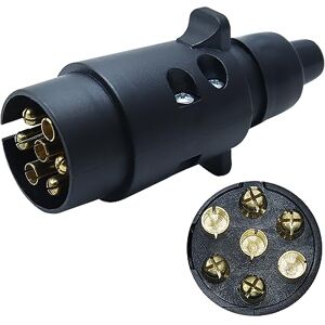 CCLIFE Adaptador reboque de 7 pinos, tomadas de conector de reboque de 7 pinos macho 12 V para veículo, reboque, caravana CCLIFE Adaptador reboque de 7 pinos, tomadas de conector de reboque de 7 pinos macho 12 V para veículo, reboque, caravana