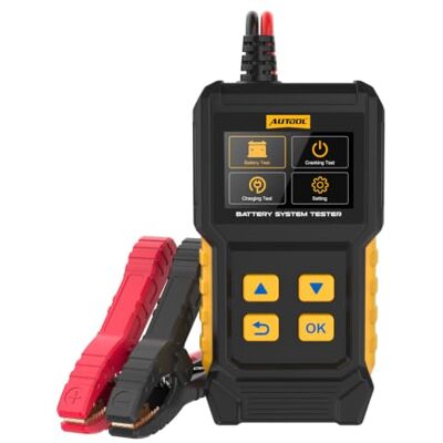 AUTOOL Verificador de baterias de carro, verificador de baterias 12V/24V, 30-2000 CCA, teste de arranque do motor e teste do sistema de carregamento para motocicleta automóvel SUV barco AUTOOL Verificador de baterias de carro, verificador de baterias 12V/24V, 30-2000 CCA, teste de arranque do motor e teste do sistema de carregamento para motocicleta automóvel SUV barco