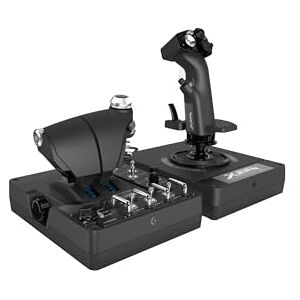 Logitech X56 H.O.T.A.S Controlador com aceleração e alavanca RGB, 6 graus de liberdade, 4 opções de mola, 189 controlos programáveis, RGB, 2 USB, cor preta Logitech X56 H.O.T.A.S Controlador com aceleração e alavanca RGB, 6 graus de liberdade, 4 opções de mola, 189 controlos programáveis, RGB, 2 USB, cor preta