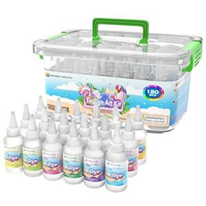 Desire Deluxe Tie Dye Kit Conjunto de 18 cores de tinta têxtil permanente para roupas, kit criativo de arte e artesanato com pó de cor e acessórios, conjunto de design de moda para adultos e crianças Desire Deluxe Tie Dye Kit Conjunto de 18 cores de tinta têxtil permanente para roupas, kit criativo de arte e artesanato com pó de cor e acessórios, conjunto de design de moda para adultos e crianças