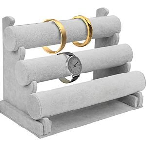 Kurtzy Expositor de Pulseiras de Veludo Cinzento (3 Níveis) 30 x 17 x 23 cm Organizador de Joias Desmontável Expositor Colares, Relógios, Pulseiras, Tornozeleira, Elástico de Cabelo, Diademas Kurtzy Expositor de Pulseiras de Veludo Cinzento (3 Níveis) 30 x 17 x 23 cm Organizador de Joias Desmontável Expositor Colares, Relógios, Pulseiras, Tornozeleira, Elástico de Cabelo, Diademas