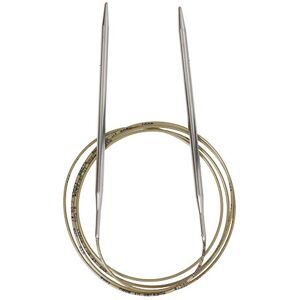 Addi Agulha de tricô circular de 150 cm, 4,5 mm, cor prateada Addi Agulha de tricô circular de 150 cm, 4,5 mm, cor prateada