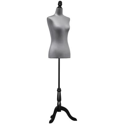 HOMCOM Manequim de costura feminino ajustável a 130 168 cm, cinzento Manequim de mulher, tripé de madeira, fotografia de moda, exposição de roupas HOMCOM Manequim de costura feminino ajustável a 130 168 cm, cinzento Manequim de mulher, tripé de madeira, fotografia de moda, exposição de roupas