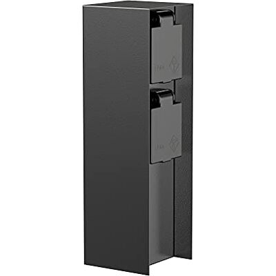 ledscom.de Suporte de lâmpadas de jardim POMI para exteriores, IP44, 2 vias, aço inoxidável, preto, quadrado, 23 cm ledscom.de Suporte de lâmpadas de jardim POMI para exteriores, IP44, 2 vias, aço inoxidável, preto, quadrado, 23 cm
