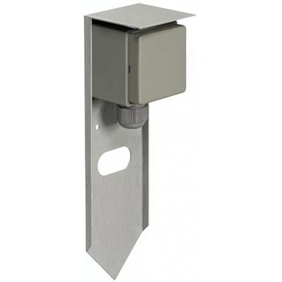 ledscom.de Suporte de lâmpada de jardim PIWI com piqueta de chão para exteriores, IP44, individual, aço inoxidável, aço inoxidável, angular, 24 cm ledscom.de Suporte de lâmpada de jardim PIWI com piqueta de chão para exteriores, IP44, individual, aço inoxidável, aço inoxidável, angular, 24 cm