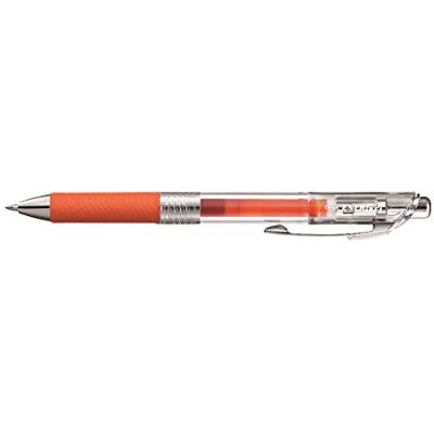 Pentel EnerGel Pure Caneta de tinta de gel com mecanismo de pressão, 0,7 mm de diâmetro da bola = 0,35 mm de traço, recarregável, 1 unidade, cor laranja Pentel EnerGel Pure Caneta de tinta de gel com mecanismo de pressão, 0,7 mm de diâmetro da bola = 0,35 mm de traço, recarregável, 1 unidade, cor laranja