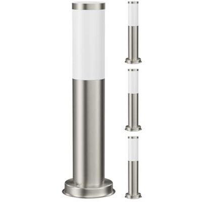 ledscom.de 4 peças. Luz de caminho/luz de poste PORU para exteriores, IP44, 39 cm, aço inoxidável, 1 x E27 máx. 40W ledscom.de 4 peças. Luz de caminho/luz de poste PORU para exteriores, IP44, 39 cm, aço inoxidável, 1 x E27 máx. 40W