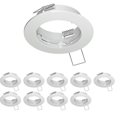 ledscom.de 10 x moldura embutida no teto FERE, redondo, branco brilhante ledscom.de 10 x moldura embutida no teto FERE, redondo, branco brilhante