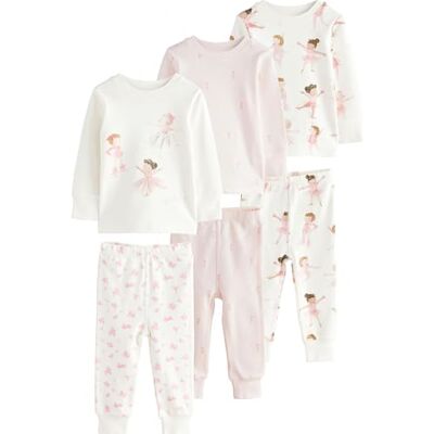 NEXT Pacote de 3 pijamas confortáveis para meninas Corte padrão, média 100% algodão NEXT Pacote de 3 pijamas confortáveis para meninas Corte padrão, média 100% algodão