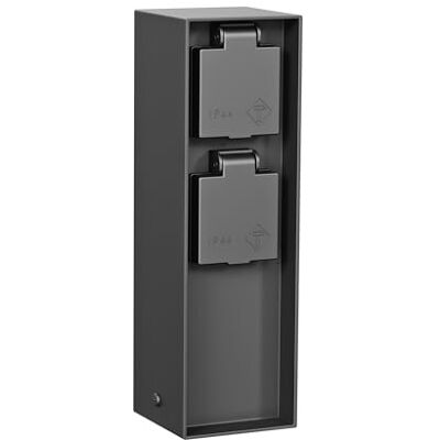 ledscom.de Suporte de lâmpada de jardim POKU para exteriores, IP44, 2 vias, plástico, antracite, angular, 23 cm ledscom.de Suporte de lâmpada de jardim POKU para exteriores, IP44, 2 vias, plástico, antracite, angular, 23 cm