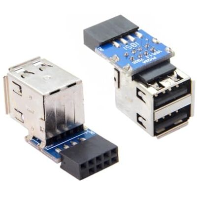 chenyang CY adaptador de cabeceira duplo USB 2.0 fêmea para placa-mãe de 9 pinos/10 pinos, tipo vertical chenyang CY adaptador de cabeceira duplo USB 2.0 fêmea para placa-mãe de 9 pinos/10 pinos, tipo vertical
