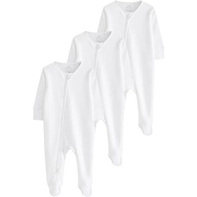 NEXT Bebé Pack de 3 Peleles básicos 100% algodón con Cremallera para bebé NEXT Bebé Pack de 3 Peleles básicos 100% algodón con Cremallera para bebé