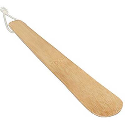 Relaxdays Calçador de sapatos resistente para pendurar, madeira de bambu, castanho, 24 cm Relaxdays Calçador de sapatos resistente para pendurar, madeira de bambu, castanho, 24 cm