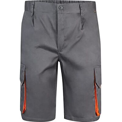 VELILLA Bermudas bicolor multibolsos, cor cinzenta e laranja, tamanho 44 VELILLA Bermudas bicolor multibolsos, cor cinzenta e laranja, tamanho 44