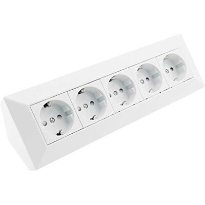 Chilitec - bloco de tomadas 5 vias - branco - 250V Chilitec - bloco de tomadas 5 vias - branco - 250V