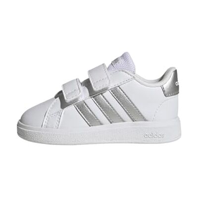 Adidas Unissexo bebé Grand Court Lifestyle Hook and Loop Shoes, branco / Matte Silver / Matte Silver, UE 26 Adidas Unissexo bebé Grand Court Lifestyle Hook and Loop Shoes, branco / Matte Silver / Matte Silver, UE 26