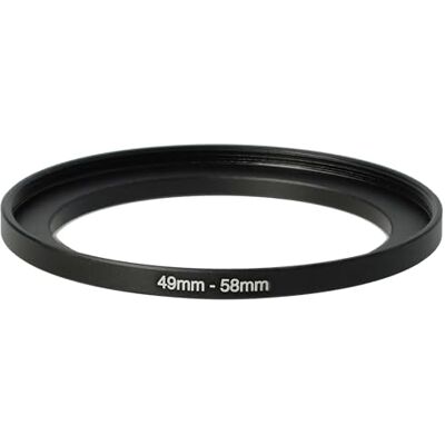 vhbw Anel adaptador Step Up de 49 mm a 58 mm para alvo da câmara Adaptador de filtro, metal, preto vhbw Anel adaptador Step Up de 49 mm a 58 mm para alvo da câmara Adaptador de filtro, metal, preto