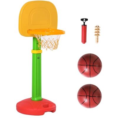 HOMCOM Canasta de Baloncesto Infantil +3 Años 52,5x44x120-160 cm Multicolor Altura ajustável, 2 bolas e bomba de ar, brinquedos desportivos em interiores e exteriores HOMCOM Canasta de Baloncesto Infantil +3 Años 52,5x44x120-160 cm Multicolor Altura ajustável, 2 bolas e bomba de ar, brinquedos desportivos em interiores e exteriores