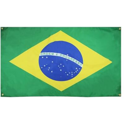 AZ FLAG Bandera Brasil 150x90 cm Brasileña Poliéster Ligero 4 Ojales Uso interior Enseña costuras dobles y bordes reforzados con ojales metálicos AZ FLAG Bandera Brasil 150x90 cm Brasileña Poliéster Ligero 4 Ojales Uso interior Enseña costuras dobles y bordes reforzados con ojales metálicos