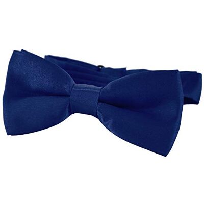DonDon Laço nobre para crianças combinado e ajustável 9 x 4,5 cm de cor azul escuro brilhante com ar de seda DonDon Laço nobre para crianças combinado e ajustável 9 x 4,5 cm de cor azul escuro brilhante com ar de seda