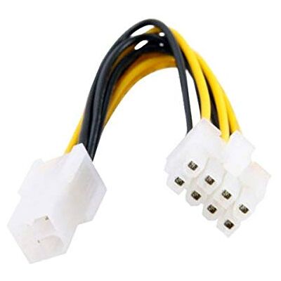 chenyang CY Adaptador de alimentação ATX de 4 pinos para placa-mãe 8 pinos EPS 12 V, amarelo 10 cm chenyang CY Adaptador de alimentação ATX de 4 pinos para placa-mãe 8 pinos EPS 12 V, amarelo 10 cm