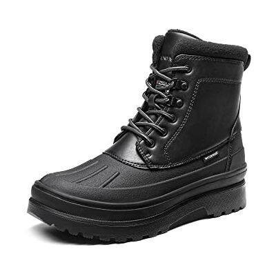 Bruno Marc Botas de Inverno para Homem Repelente à Água Botas de Neve com Forro de Algodão, Calor e Sola Antiderrapante Botas de Vestir com Lacinhos, Preto, 42 UE Bruno Marc Botas de Inverno para Homem Repelente à Água Botas de Neve com Forro de Algodão, Calor e Sola Antiderrapante Botas de Vestir com Lacinhos, Preto, 42 UE