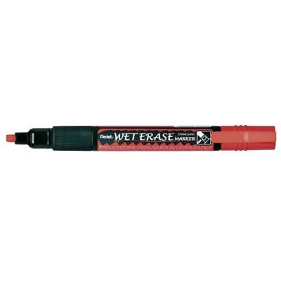 Pentel Marcador O de apagamento húmido, marcador de giz, apagável a húmido, ponta chanfrada, 1 unidade, vermelho Pentel Marcador O de apagamento húmido, marcador de giz, apagável a húmido, ponta chanfrada, 1 unidade, vermelho