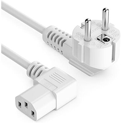 deleyCON 1 m Cabo de alimentação conector tipo F (CEE 7/7) 90° Acodado a C13 fêmea 90° cotovelo direito PC computador monitor impressora projetor branco deleyCON 1 m Cabo de alimentação conector tipo F (CEE 7/7) 90° Acodado a C13 fêmea 90° cotovelo direito PC computador monitor impressora projetor branco