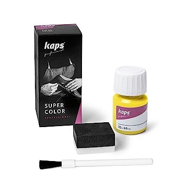 Kaps Tinta para sapatos e bolsas de couro e têxtil com esponja e pincel, Super Color, 70 cores Kaps Tinta para sapatos e bolsas de couro e têxtil com esponja e pincel, Super Color, 70 cores