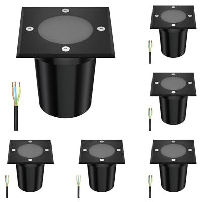 ledscom.de 6 x Recarga de chão RELI para exteriores, IP67, preto, angular, 11 x 11 cm, 1 x GU10 máx. 15W Frio ledscom.de 6 x Recarga de chão RELI para exteriores, IP67, preto, angular, 11 x 11 cm, 1 x GU10 máx. 15W Frio