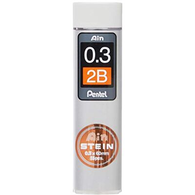 Pentel Ain Stein mecânico recarga cabos 0,3 mm 2 B-1 tubo de 15 fios Pentel Ain Stein mecânico recarga cabos 0,3 mm 2 B-1 tubo de 15 fios