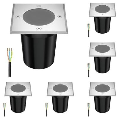 ledscom.de 6 lâmpadas embutidas de chão RELI para exteriores, IP67, aço inoxidável, angular, 11 x 11 cm, 1 x GU10 máx. 15W Frio ledscom.de 6 lâmpadas embutidas de chão RELI para exteriores, IP67, aço inoxidável, angular, 11 x 11 cm, 1 x GU10 máx. 15W Frio