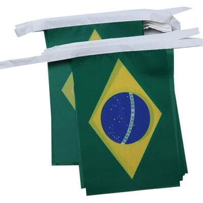 Guirlanda de bandeiras do Brasil 6m - 20 bandeiras 15x21cm Guirlanda de bandeiras do Brasil 6m - 20 bandeiras 15x21cm