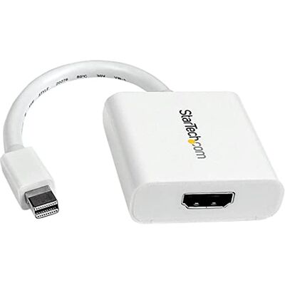 StarTech Adaptador passivo Mini DP para HDMI, 1920 x 1200, branco (MDP2HDW) Dongle mDP para HDMI, compatível com Thunderbolt 1/2, áudio 7.1, HDCP 1.4 StarTech Adaptador passivo Mini DP para HDMI, 1920 x 1200, branco (MDP2HDW) Dongle mDP para HDMI, compatível com Thunderbolt 1/2, áudio 7.1, HDCP 1.4