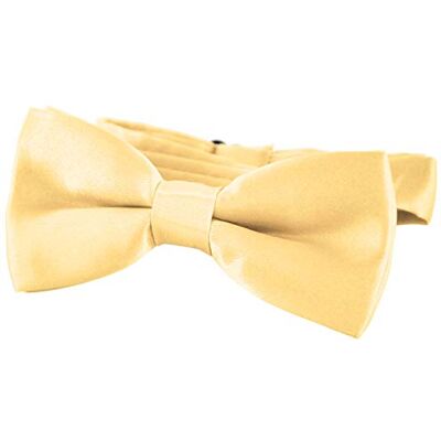 DonDon Laço nobre para crianças combinado e ajustável 9 x 4,5 cm dourado brilhante com ar de seda DonDon Laço nobre para crianças combinado e ajustável 9 x 4,5 cm dourado brilhante com ar de seda