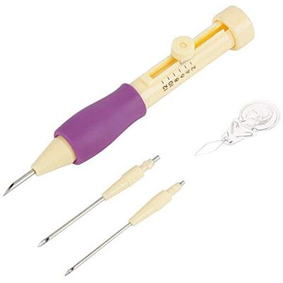 Walfront Kit de bordado punção de agulha com 3 tamanhos para artesanato e bricolage ferramenta de agulha em amarelo roxo Walfront Kit de bordado punção de agulha com 3 tamanhos para artesanato e bricolage ferramenta de agulha em amarelo roxo