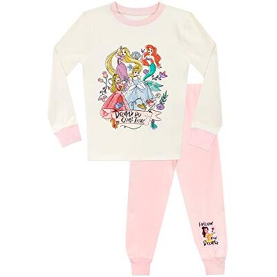Disney Pijama de manga curta para meninas princesas ajuste tingido, multicolorido Disney Pijama de manga curta para meninas princesas ajuste tingido, multicolorido