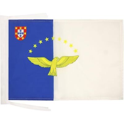 AZ FLAG Bandera Azores 45x30 cm Poliéster 100D Cuerdas Uso interior e exterior ensina os açores costuras duplas e bordas reforçadas AZ FLAG Bandera Azores 45x30 cm Poliéster 100D Cuerdas Uso interior e exterior ensina os açores costuras duplas e bordas reforçadas