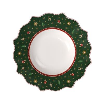Villeroy & Boch Group 14-8585-2701 prato fundo Toy's Delight, para o Natal, 26 cm, Porcelana, verde, 26,5 x 26,8 x 14,0 cm Villeroy & Boch Group 14-8585-2701 prato fundo Toy's Delight, para o Natal, 26 cm, Porcelana, verde, 26,5 x 26,8 x 14,0 cm