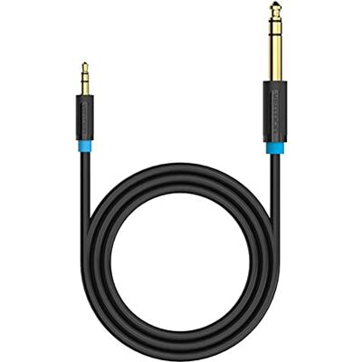 VENTION Cable Jack de 3,5 mm de 6,35 mm 1,5 m, cabo de áudio estéreo TRS de 6,35 mm a 3,5 mm macho para macho para guitarra, computador portátil, dispositivos de cinema em casa, altifalantes e amplificador VENTION Cable Jack de 3,5 mm de 6,35 mm 1,5 m, cabo de áudio estéreo TRS de 6,35 mm a 3,5 mm macho para macho para guitarra, computador portátil, dispositivos de cinema em casa, altifalantes e amplificador