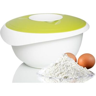Westmark Tigela para misturar e assar com tampa de duas partes, 3,5 l, com , plástico, branco/verde maçã, Westmark Tigela para misturar e assar com tampa de duas partes, 3,5 l, com , plástico, branco/verde maçã,
