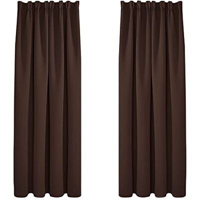 DECONOVO - Tende Oscuranti Tinta Unita con Nastro - Chocolate - Curtains DECONOVO - Tende Oscuranti Tinta Unita con Nastro - Chocolate - Curtains