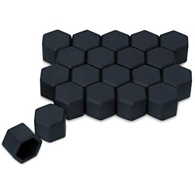 kwmobile 20 Coberturas para porcas de roda de 19 mm parafusos de pneus de carro protetor tampões porcas pretas kwmobile 20 Coberturas para porcas de roda de 19 mm parafusos de pneus de carro protetor tampões porcas pretas