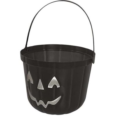 FIESTAS GUIRCA Kunstststoff-Eimer, Kürbis, 20 cm, Schwarz – besondere Dekoration – Tema: Friedhof FIESTAS GUIRCA Kunstststoff-Eimer, Kürbis, 20 cm, Schwarz – besondere Dekoration – Tema: Friedhof