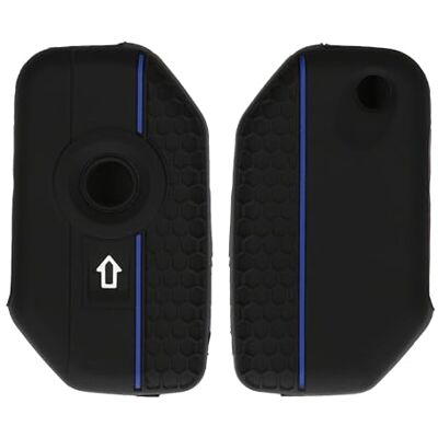 kwmobile Capa compatível com porta-chaves de BMW R1250GS C400X C400GT F900R F750GS R1200GS GS1250 capa capa para comando de moto de silicone preto / azul kwmobile Capa compatível com porta-chaves de BMW R1250GS C400X C400GT F900R F750GS R1200GS GS1250 capa capa para comando de moto de silicone preto / azul