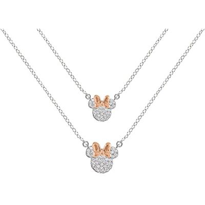 Disney Minnie Mouse Two Tone Cubic Zirconia Mother and Faughter Necklace Set One Size Brass Without Gemstone, Brass, Without Gemstones Disney Minnie Mouse Two Tone Cubic Zirconia Mother and Faughter Necklace Set One Size Brass Without Gemstone, Brass, Without Gemstones
